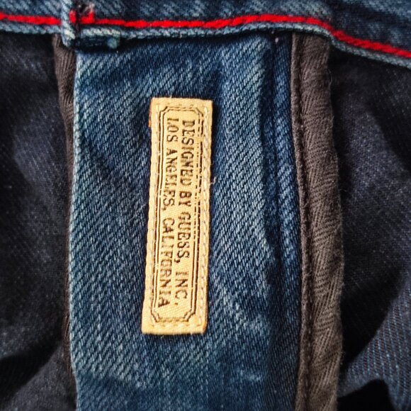 Vintage Guess Jeans Robertson men's size 34 distressed denim blue slim tapered - Picture 10 of 16